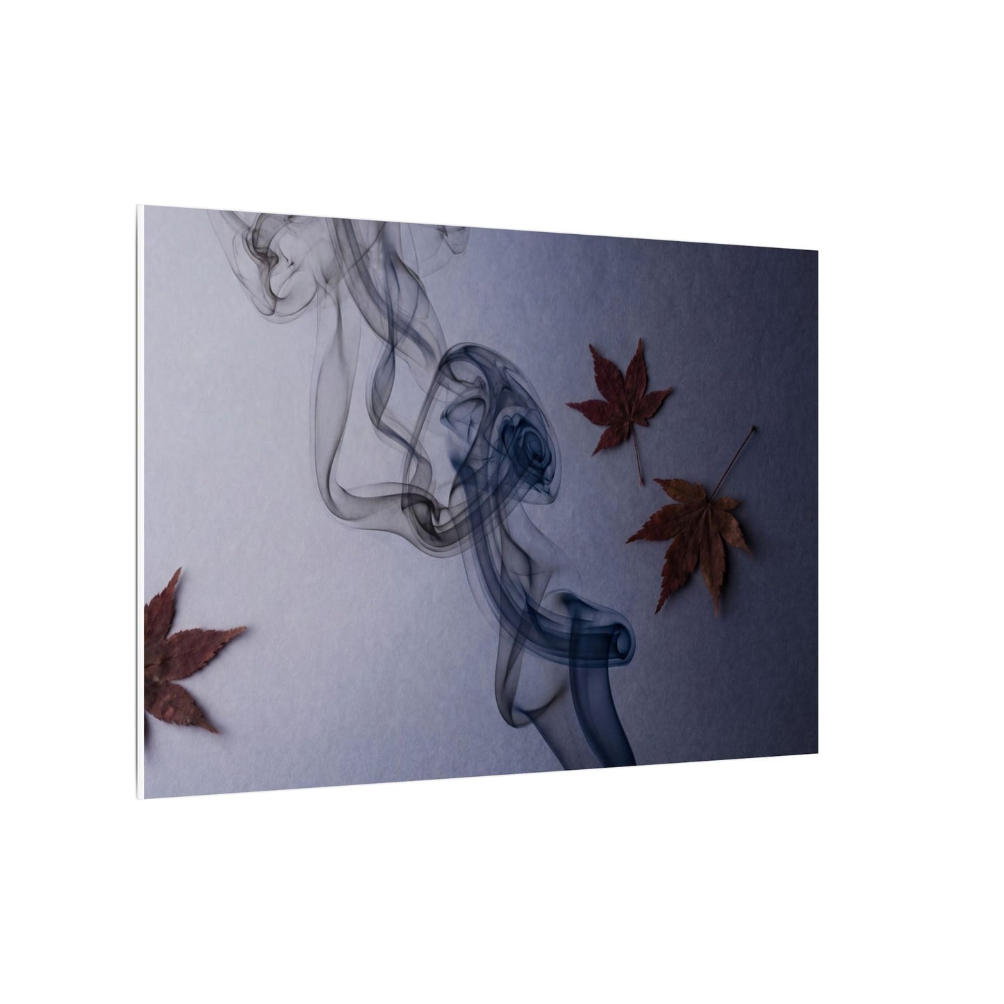 Dark Japandi Incense Smoke in Dawn | Moody Minimal Canvas Art