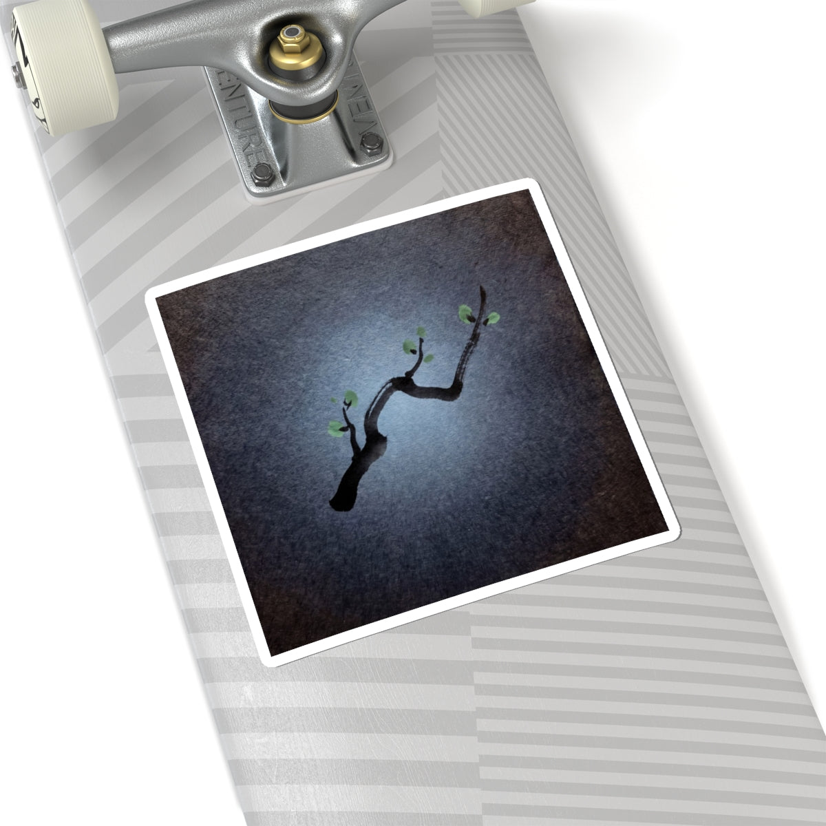 Bold Ink Brushstroke Sticker - Moody Minimal Dark Japandi Art Print