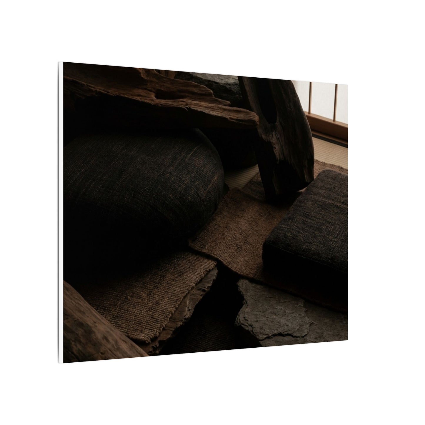 Dark Japandi Shadow Zen Canvas Art