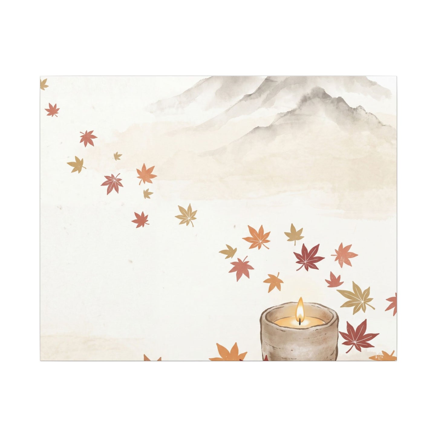Earthy Mountain Mist Canvas Art - Japanese Pattern Japandi
