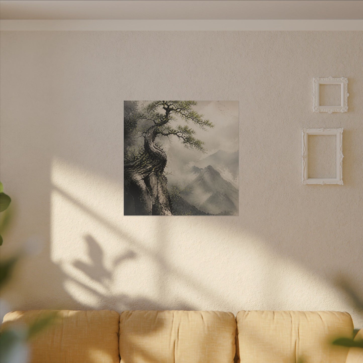 Spring Pine Tree Watercolor Canvas Art | Warm Decor