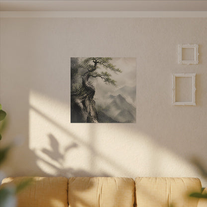 Spring Pine Tree Watercolor Canvas Art | Warm Decor