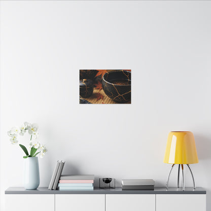 Seijaku Tea Ceremony Canvas Art - Kintsugi Gold Repair