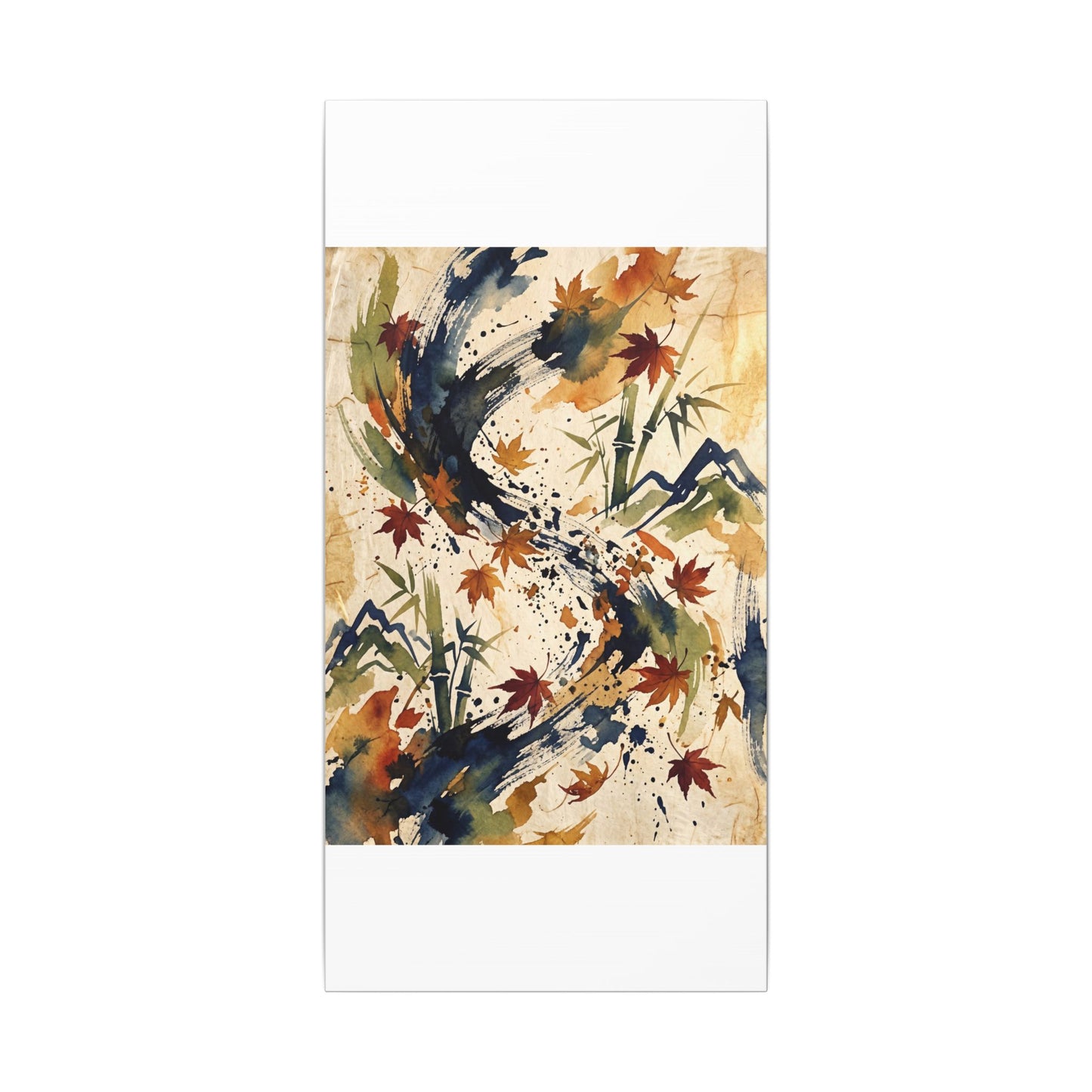 Golden Hour Ink Brushstroke Canvas Art - Zen Shibui