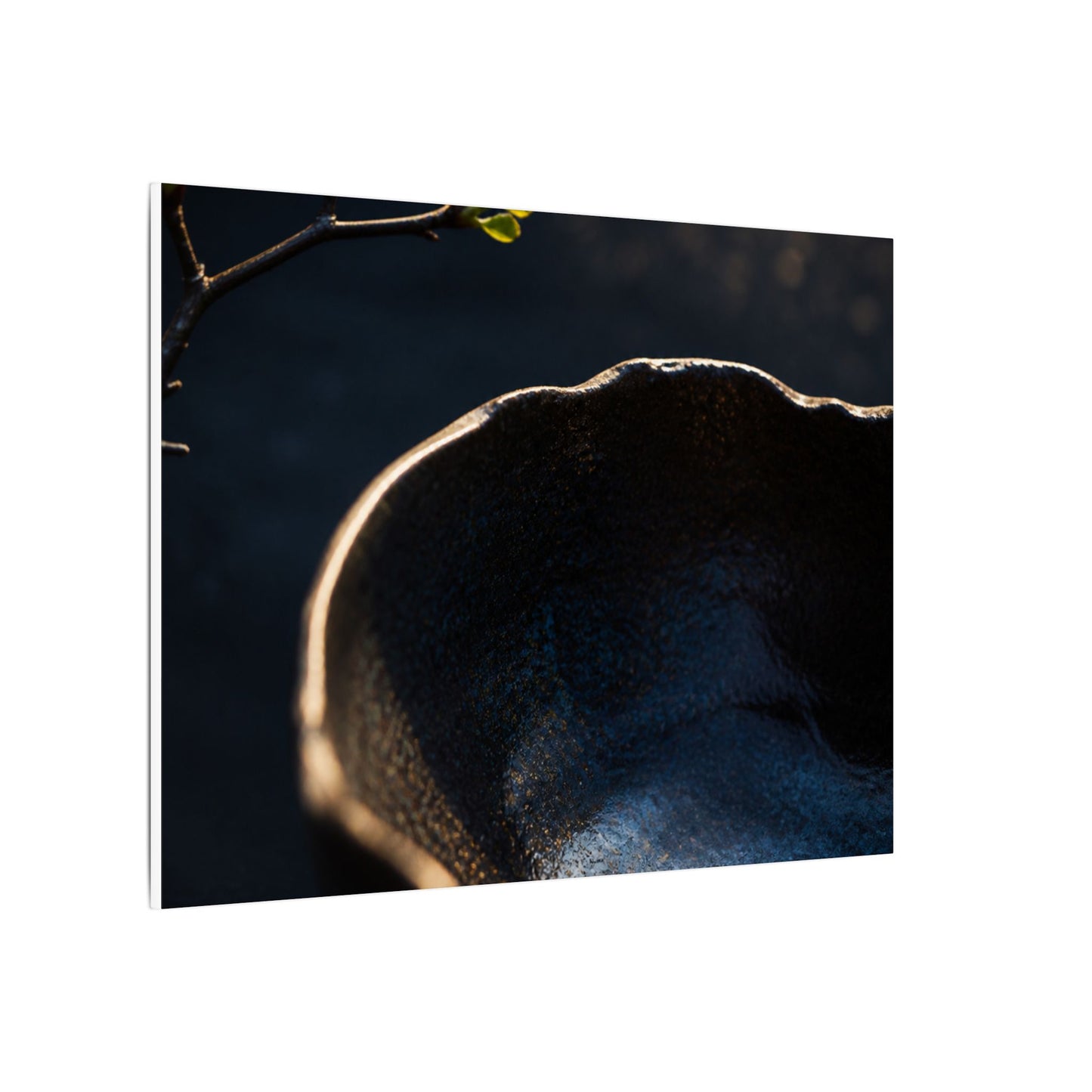 Ma Ceramic Bowl Canvas Art - Dark Japandi Shadow Zen