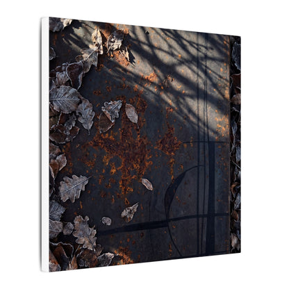 Shibui Rust Patina Canvas Art - Dark Japandi Charcoal Ink