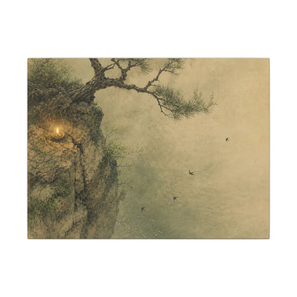Spring Pine Tree Minimal Line Canvas Art | Earthy Decor