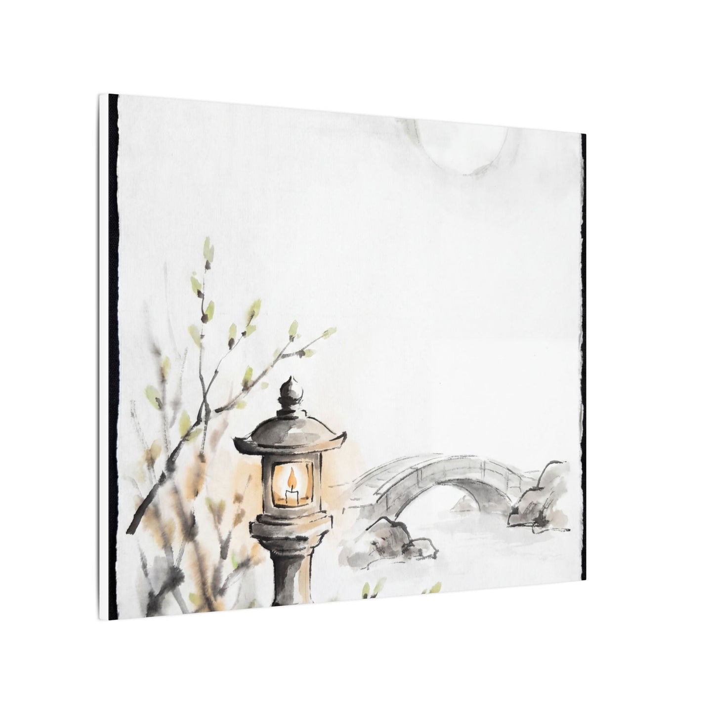 Moonlit Garden Spring Canvas Art | Zen Contemplative Design