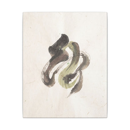 Ink Brushstroke Canvas Art | Spring Japandi Japanese Pattern Art