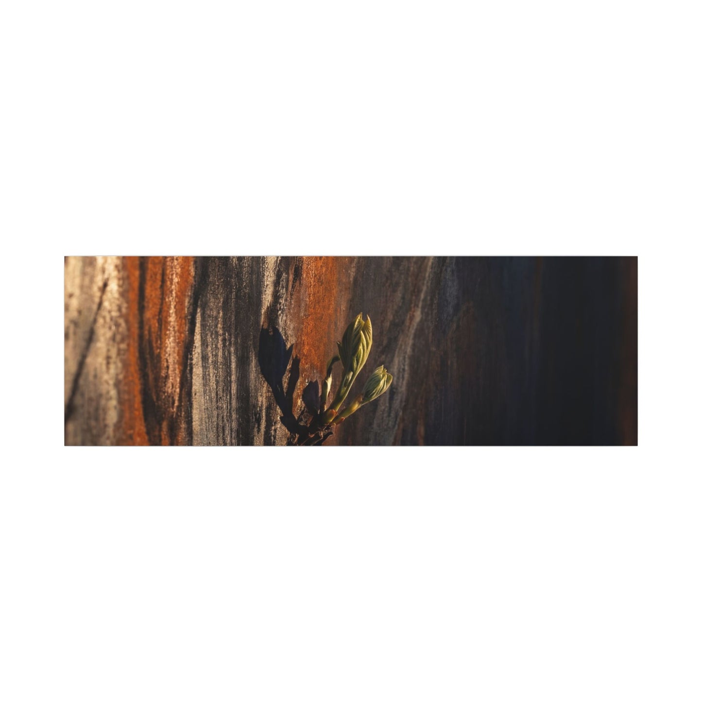 Rust Patina Charcoal Ink Canvas Art | Moody Dark Japandi Art
