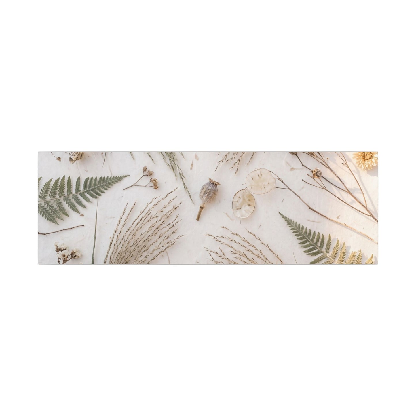 Elegant Dried Flowers Canvas Art - Japanese Pattern Japandi