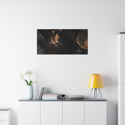 Fukinsei Broken Pottery Canvas Art - Dark Japandi Dark Texture