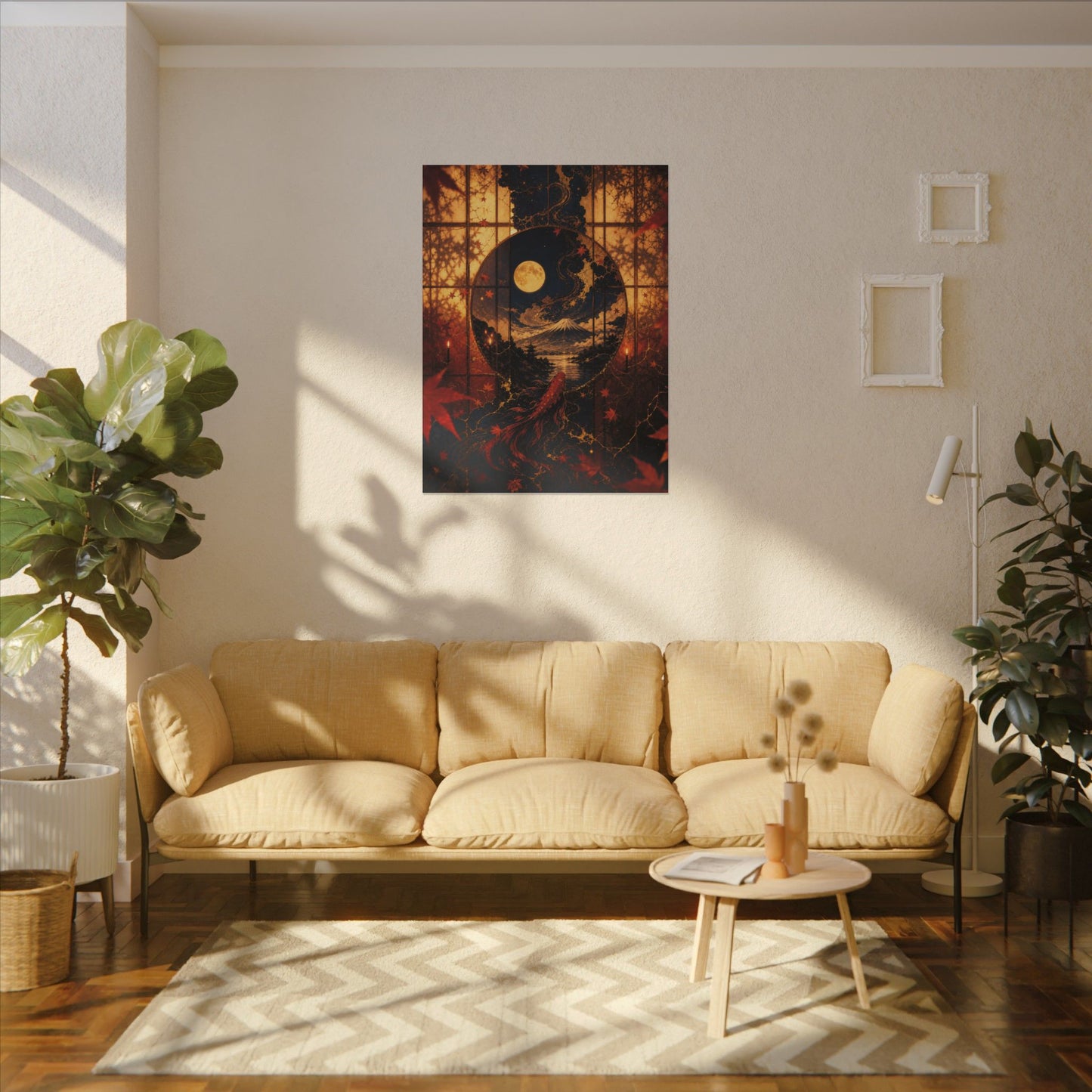 Beautiful Shoji Screen Canvas Art - Gold Vein Kintsugi