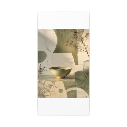 Warm Ceramic Bowl Canvas Art - Minimal Line Japandi
