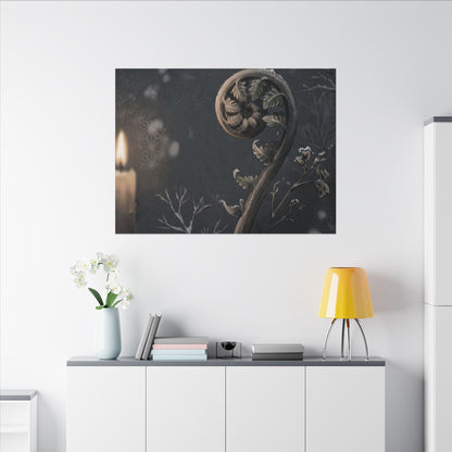 Candlelight Fern Unfurling Canvas Art - Japandi Ma