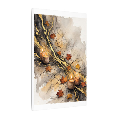 Cracked Earth Autumn Canvas Art | Japandi Warm Design