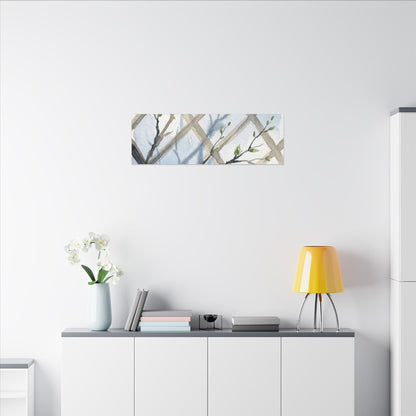 Shoji Screen Canvas Art | Spring Japandi Watercolor Art