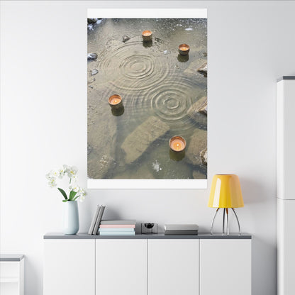 Water Ripple Canvas Art | Winter Japandi Japanese Pattern Art