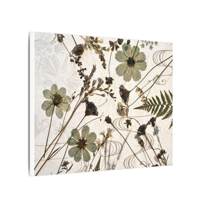Japandi Dried Flowers in Golden Hour | Japanese Pattern Canvas Art