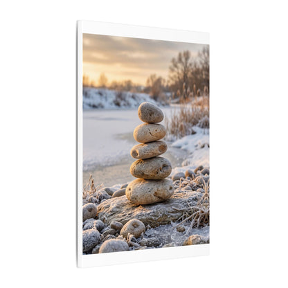 Ma River Stones Canvas Art - Japandi Japanese Pattern