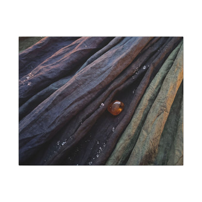 Silk Drape Shadow Zen Canvas Art | Moody Dark Japandi Art