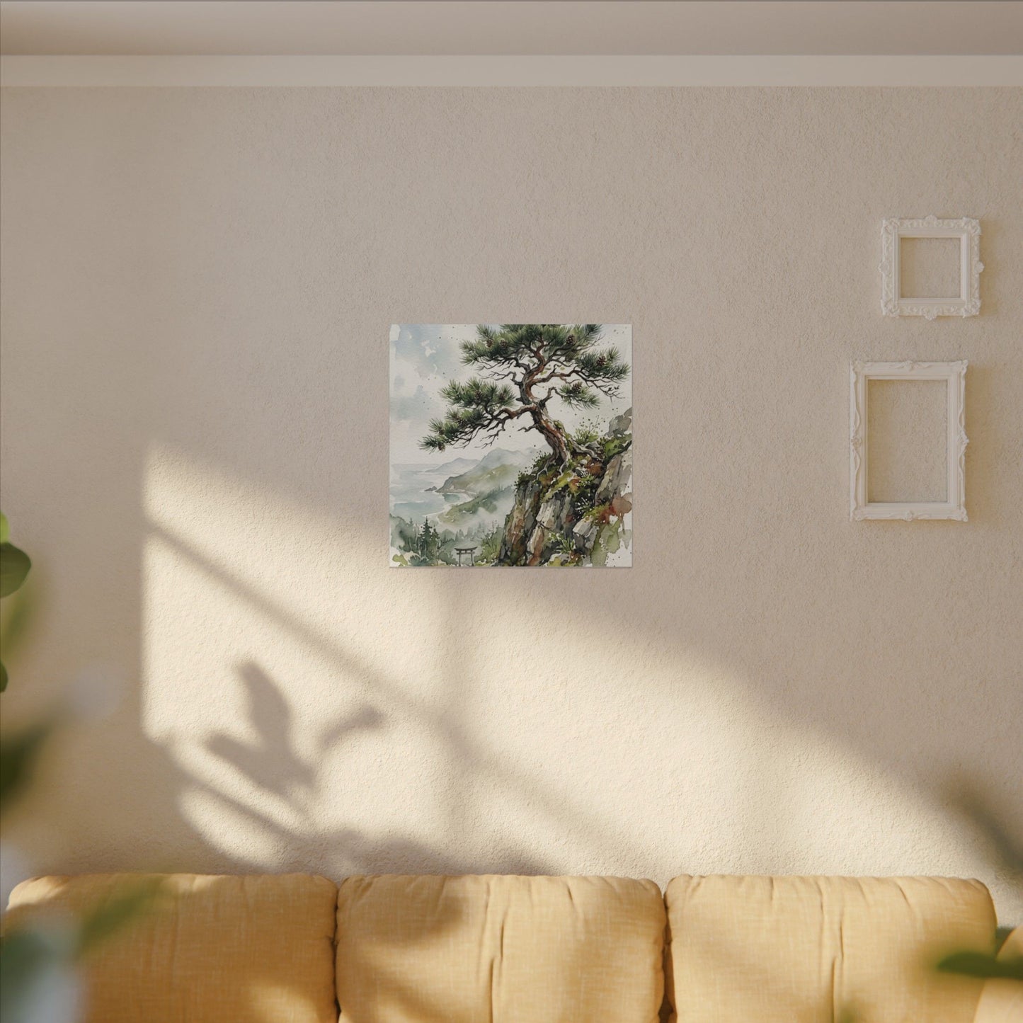 Pine Tree Spring Canvas Art | Japandi Neutral Design