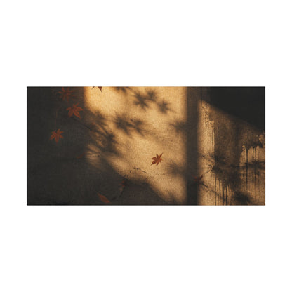 Shadow Play Canvas Art | Autumn Dark Japandi Charcoal Ink Art