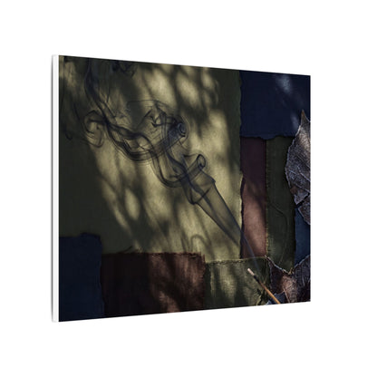 Ma Incense Smoke Canvas Art - Dark Japandi Dark Texture
