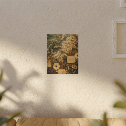 Spring Ocean Wave Herbarium Canvas Art | Nostalgic Decor