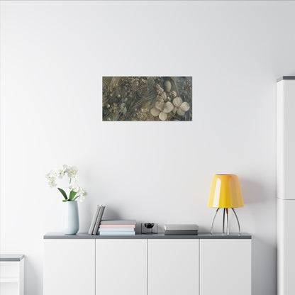 Japandi Dried Flowers in Moonlight | Watercolor Canvas Art