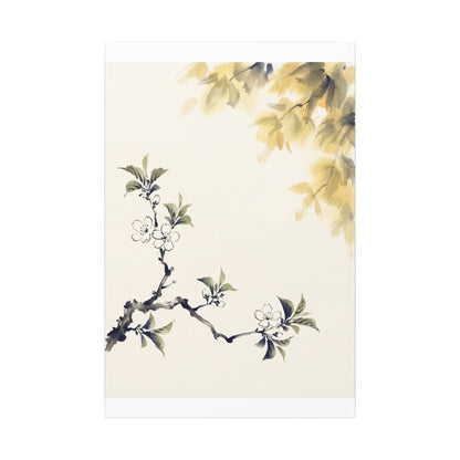 Kanso Cherry Blossom Canvas Art - Zen Sumi E