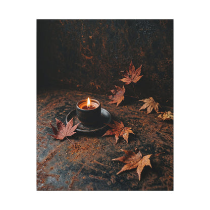 Dark Japandi Rust Patina in Candlelight | Shadow Zen Canvas Art