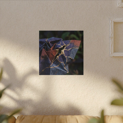 Philosophical Paper Fold Canvas Art - Gold Vein Kintsugi