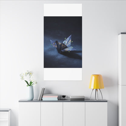 Kintsugi Paper Fold in Moonlight | Crackle Gold Canvas Art