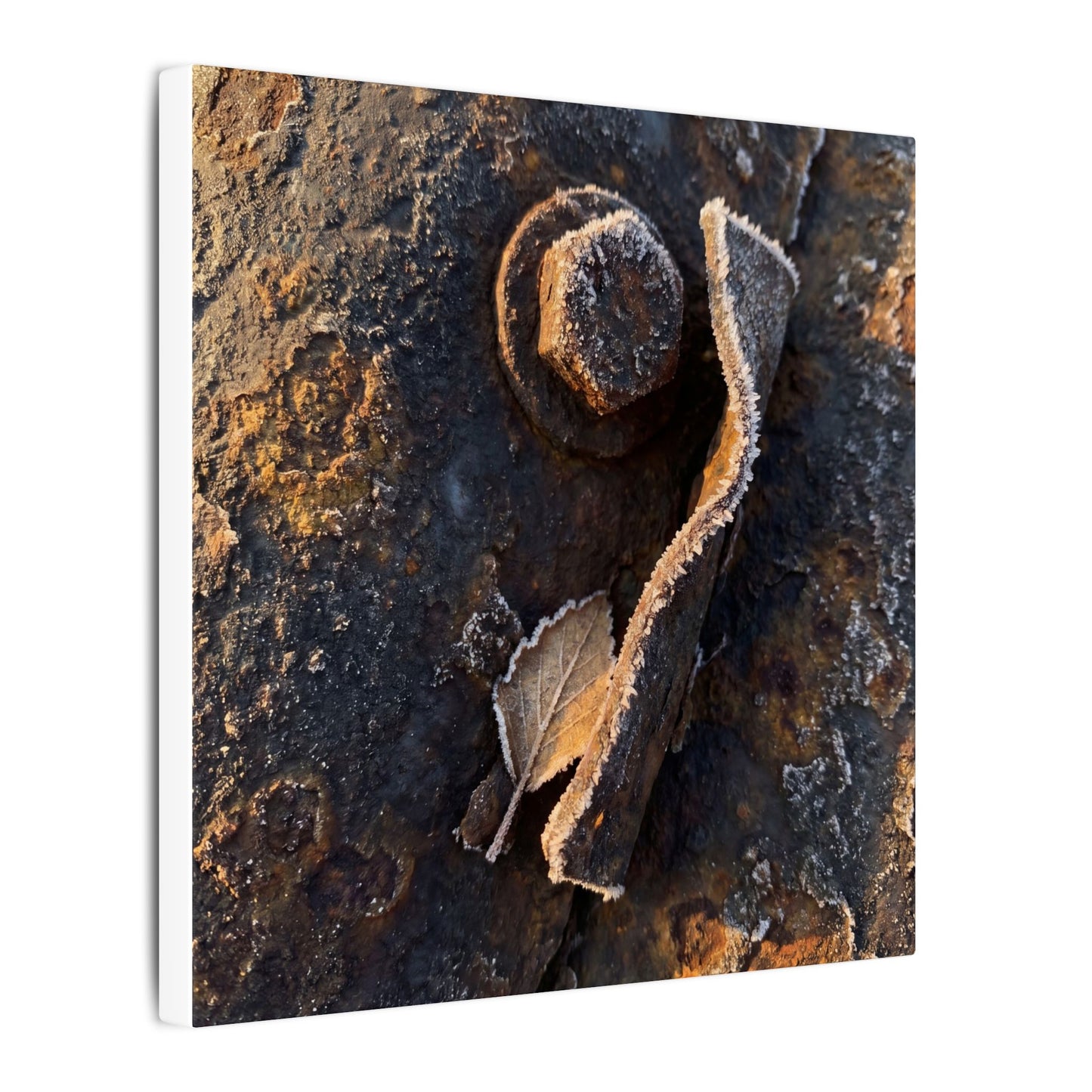 Moody Rust Patina Canvas Art - Moody Minimal Dark Japandi