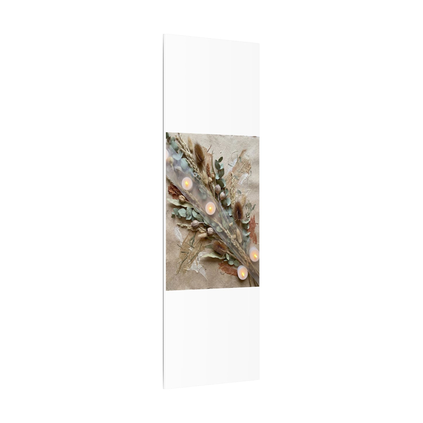 Candlelight Dried Flowers Canvas Art - Japandi Kanso
