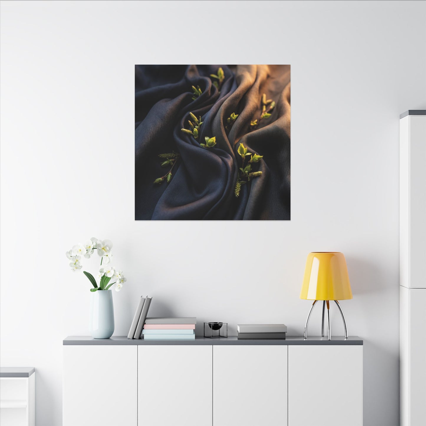 Spring Silk Drape Moody Minimal Canvas Art | Luxurious Decor