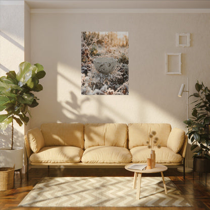 Japandi Ceramic Bowl in Golden Hour | Japanese Pattern Canvas Art