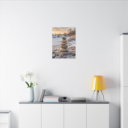Ma River Stones Canvas Art - Japandi Japanese Pattern