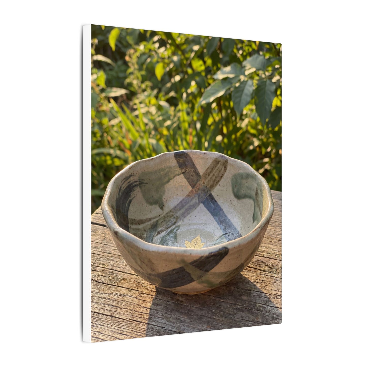 Earthy Ceramic Bowl Canvas Art - Japanese Pattern Japandi