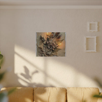 Dried Flowers Texture Canvas Art | Warm Japandi Art