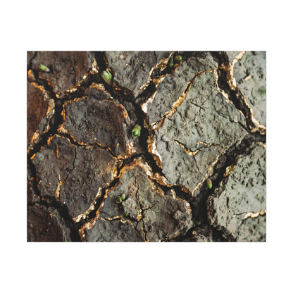 Earthy Cracked Earth Canvas Art - Japanese Pattern Japandi