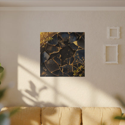 Golden Hour Broken Pottery Canvas Art - Kintsugi Ma