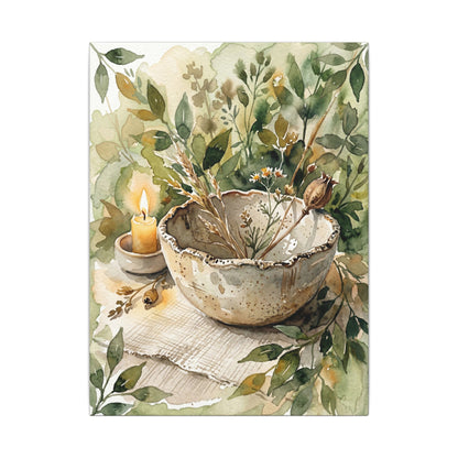 Ceramic Bowl Summer Canvas Art | Japandi Elegant Design