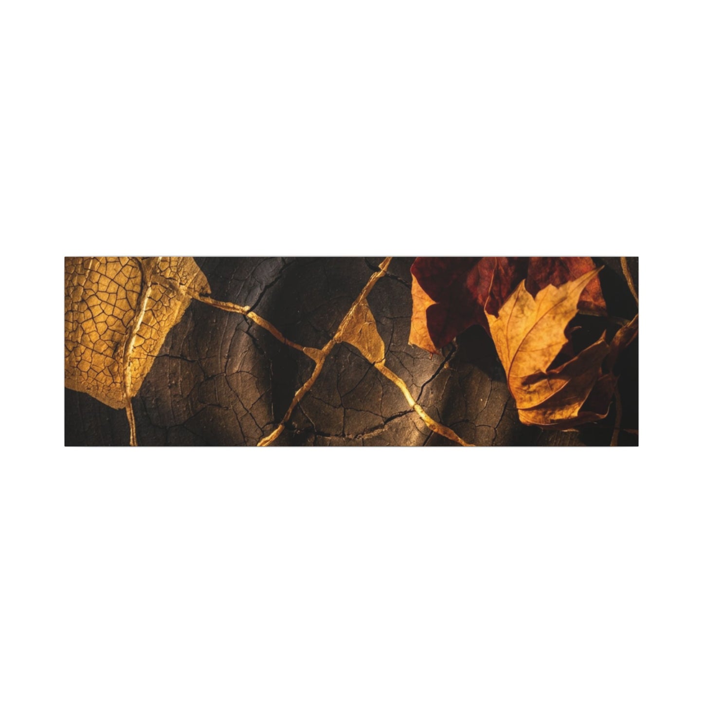 Resilient Shadow Play Canvas Art - Crackle Gold Kintsugi