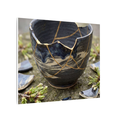 Datsuzoku Ceramic Bowl Canvas Art - Kintsugi Gold Repair