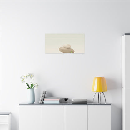 Dawn River Stones Canvas Art - Japandi Fukinsei