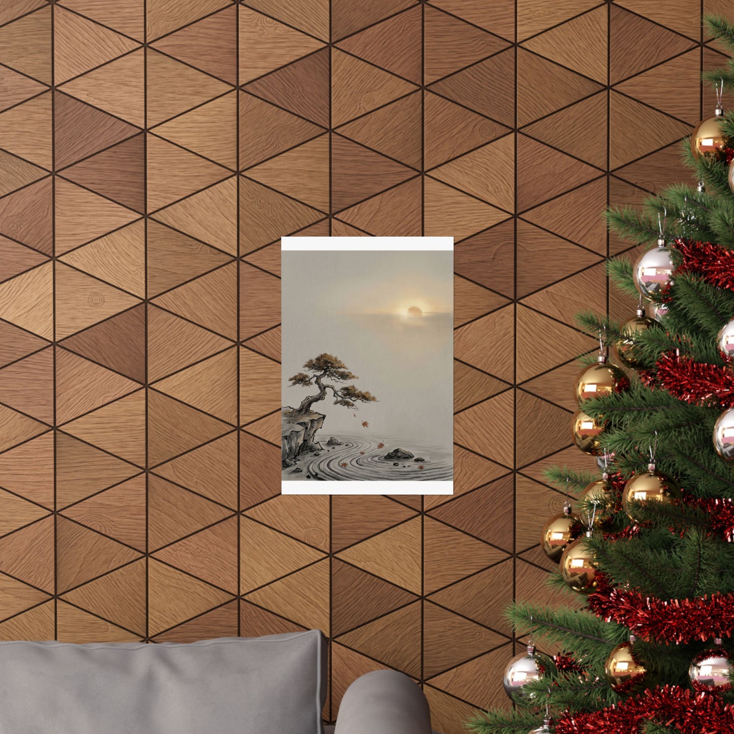 Pine Tree Autumn Wall Art Print | Zen Tranquil Design