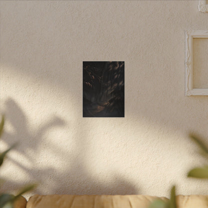 Atmospheric Silk Drape Canvas Art - Charcoal Ink Dark Japandi