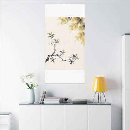Kanso Cherry Blossom Canvas Art - Zen Sumi E